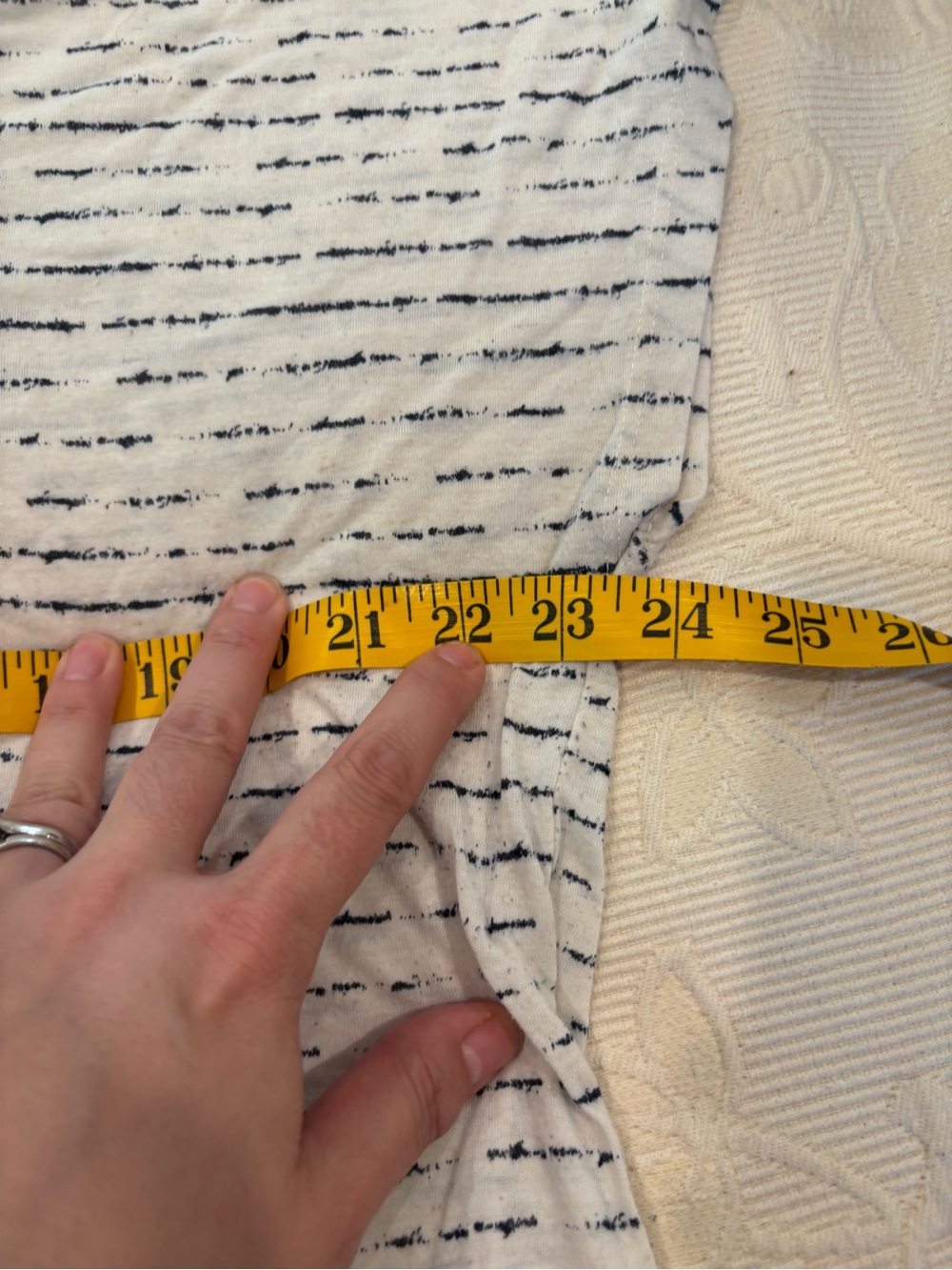 In Every Story Penningtons Striped Shoulder-Button Short Sleeve Top - Picture 3 of 5